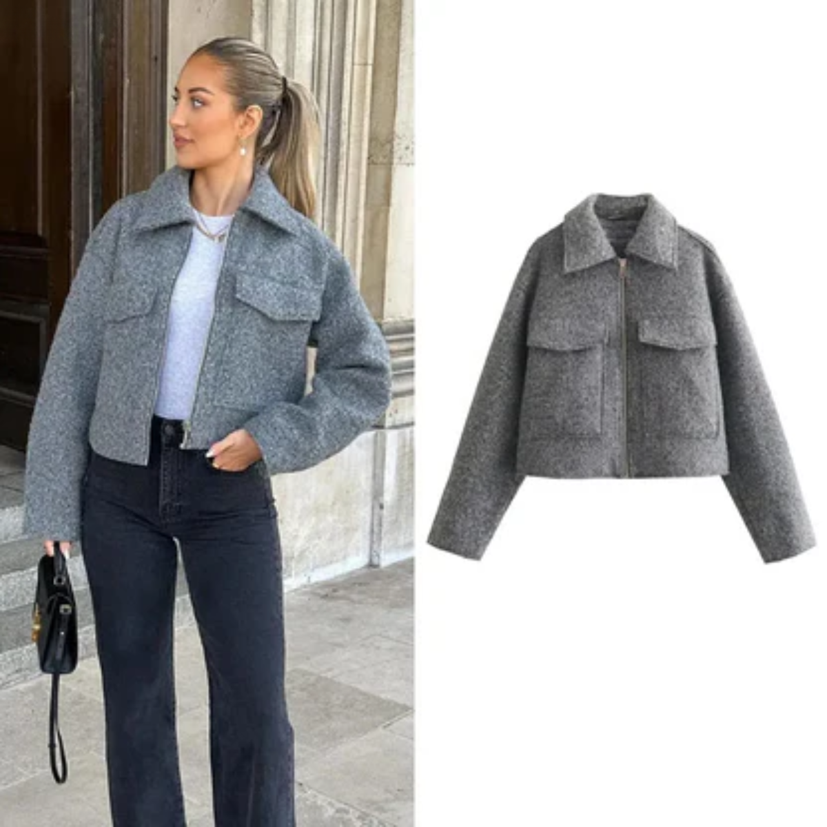 Manteau Gris Élégant
