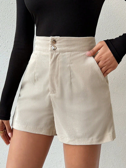 Lovia - Short Taille Haute Motif Chevron