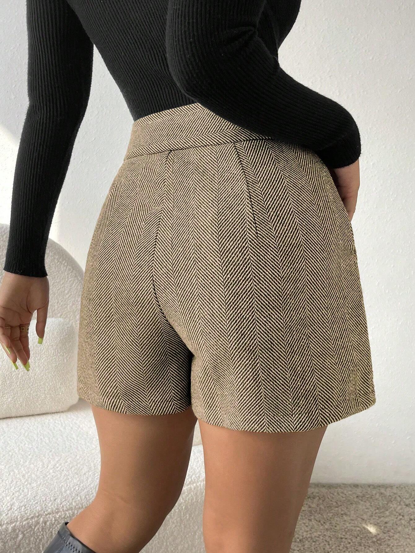 Lovia - Short Taille Haute Motif Chevron