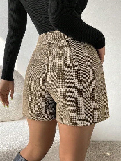 Lovia - Short Taille Haute Motif Chevron