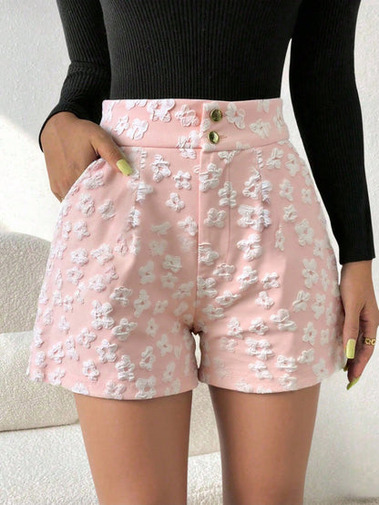 Lovia - Short Taille Haute Motif Chevron