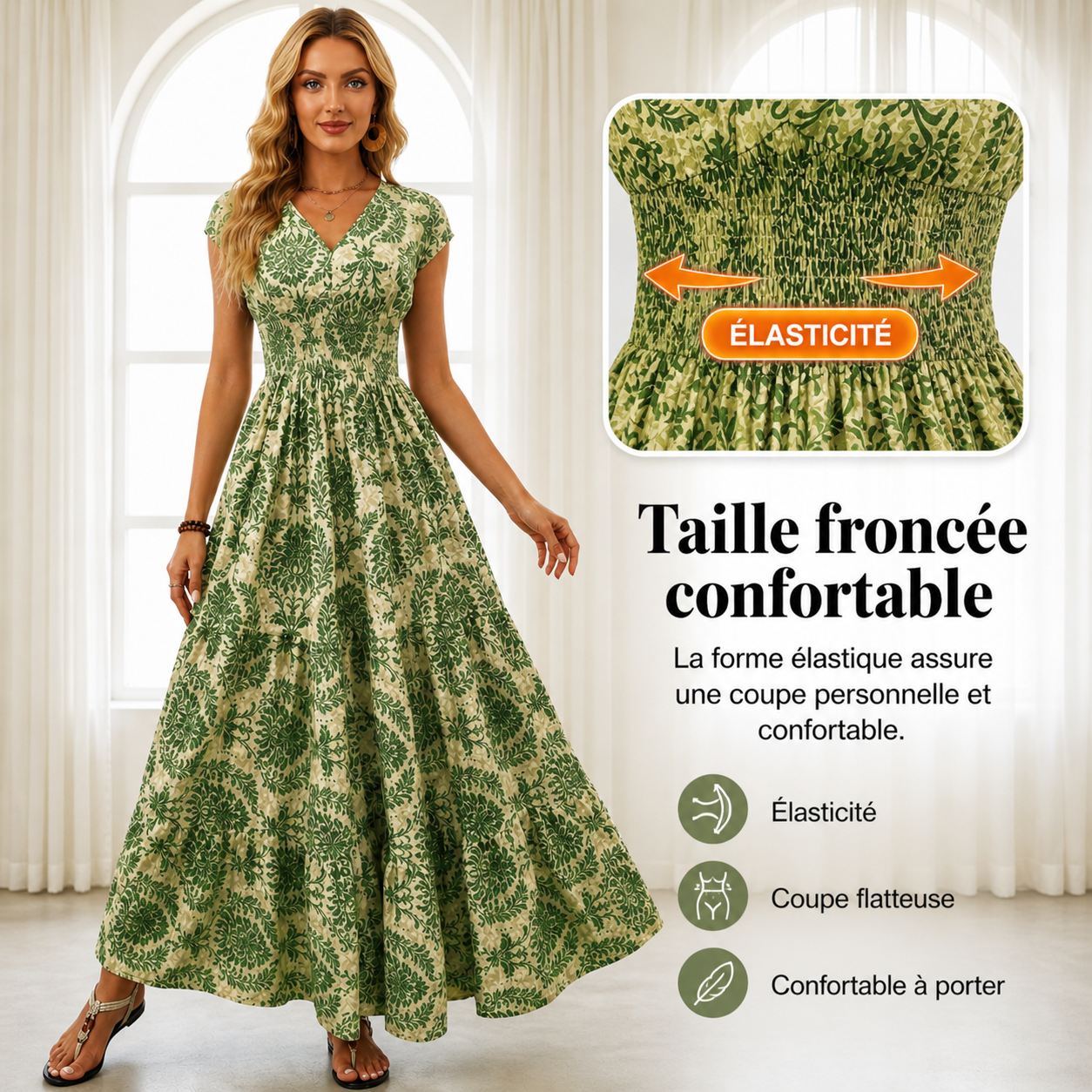 Lovia – Robe Maxi à Imprimé Fleuri
