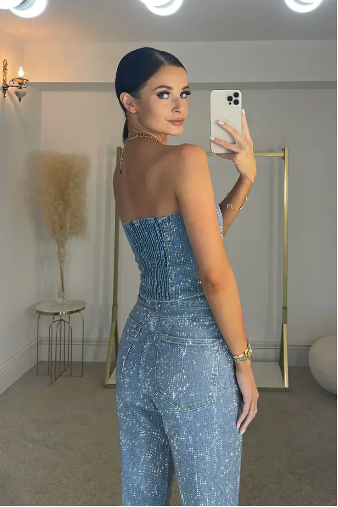 Lovia - Combinaison Strapless Pailletée
