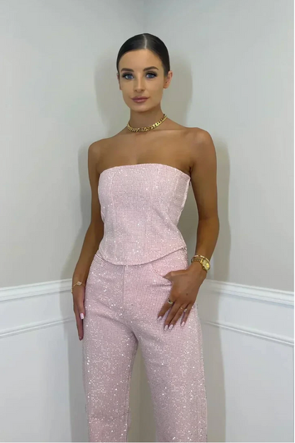 Lovia - Combinaison Strapless Pailletée