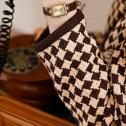 Montre Femme Dorée avec Bracelet en Cuir Classique