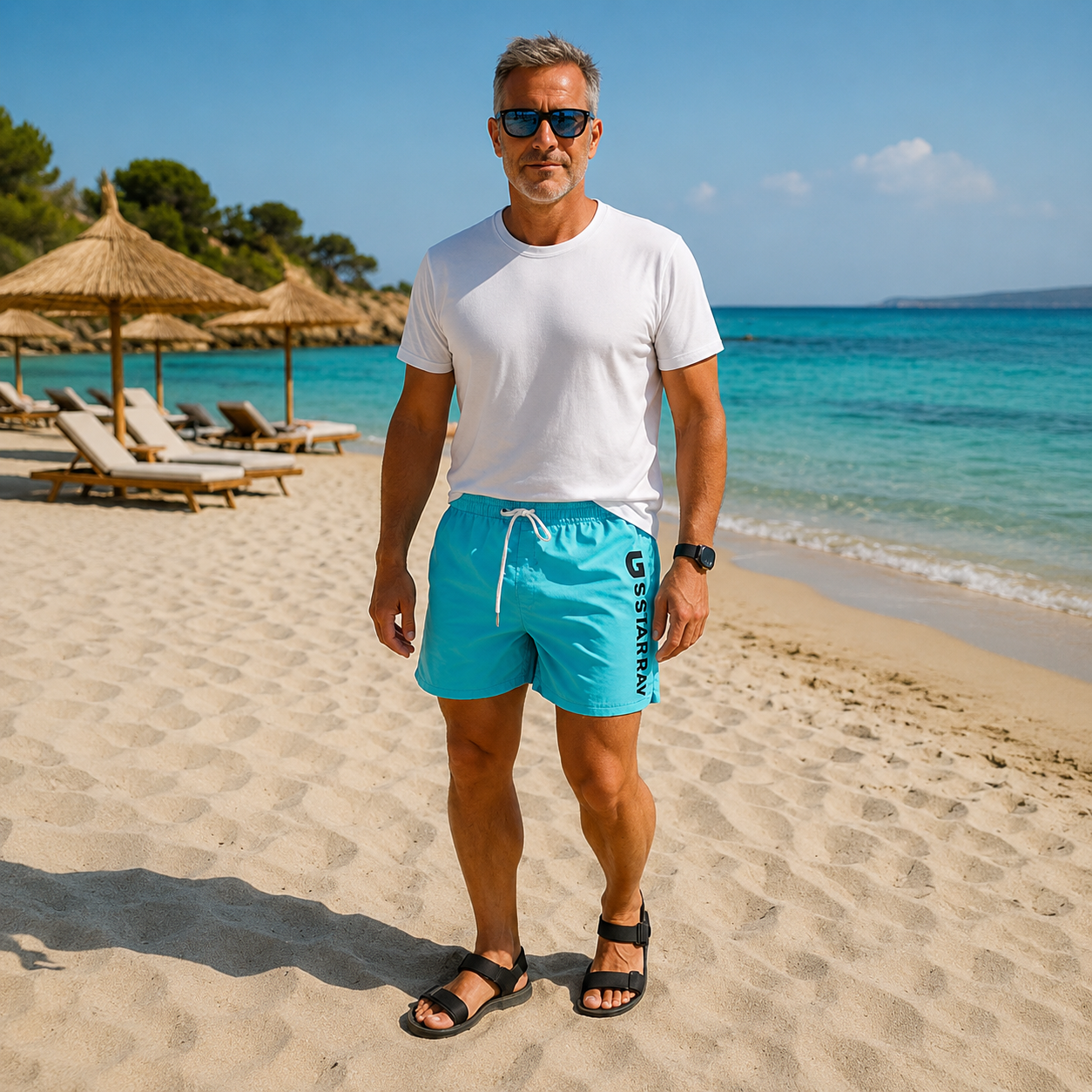 Lovia - Short de Bain Court pour Homme