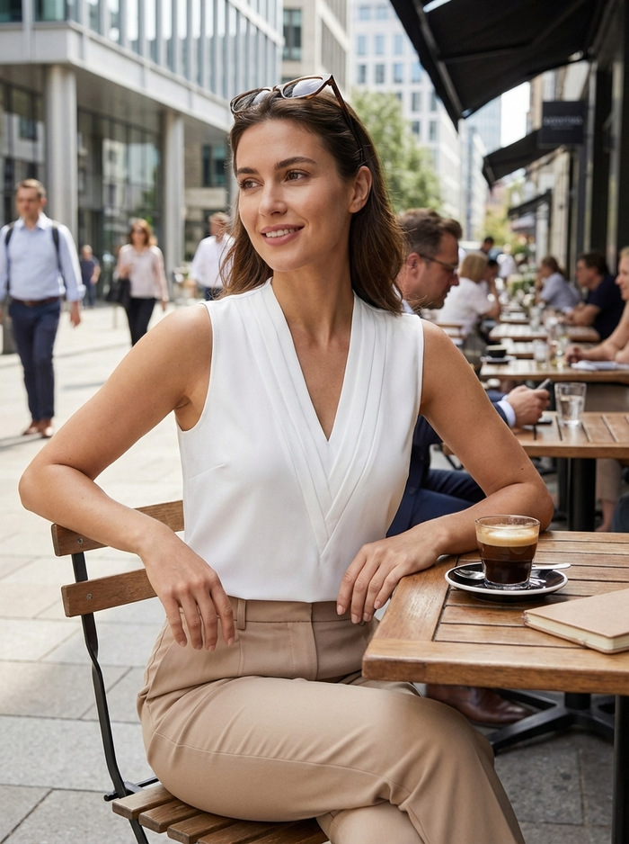 Lovia – Blouse Sans Manches Élégante