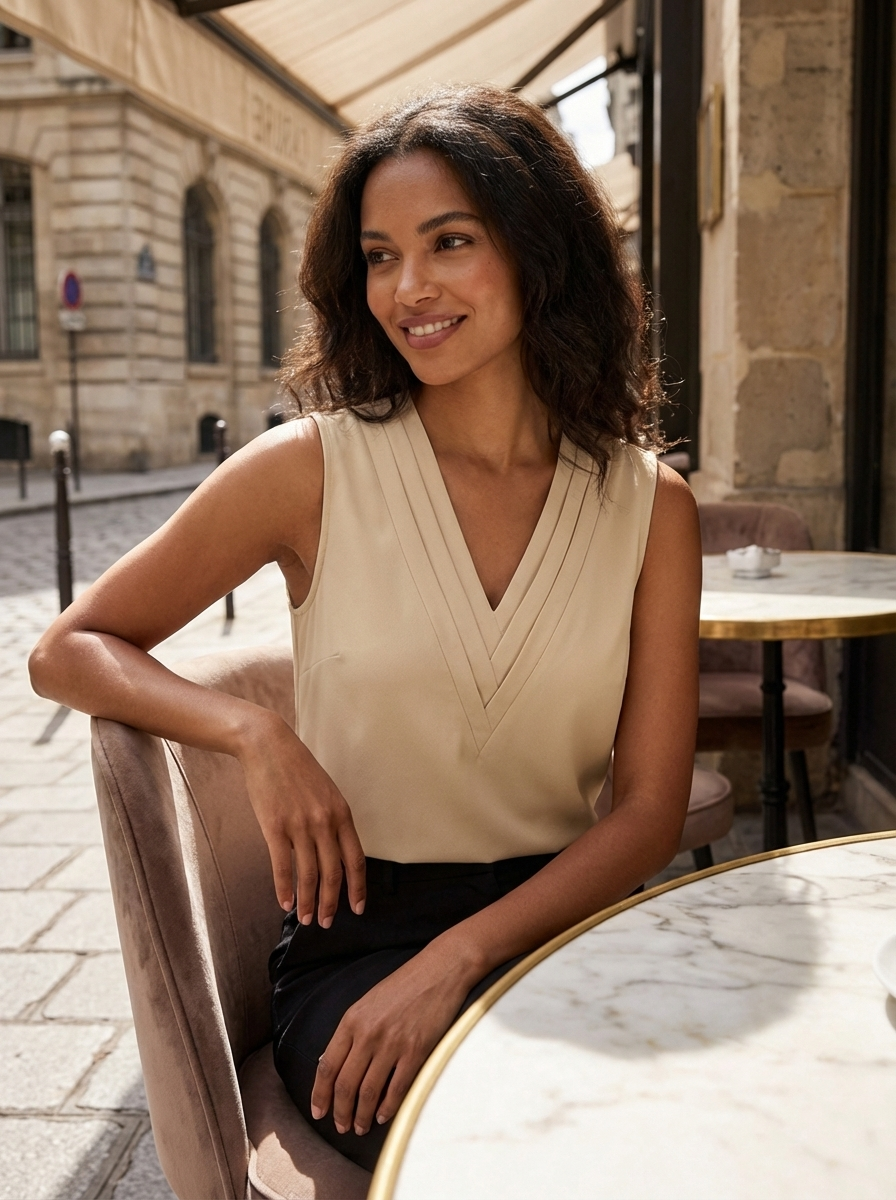 Lovia – Blouse Sans Manches Élégante
