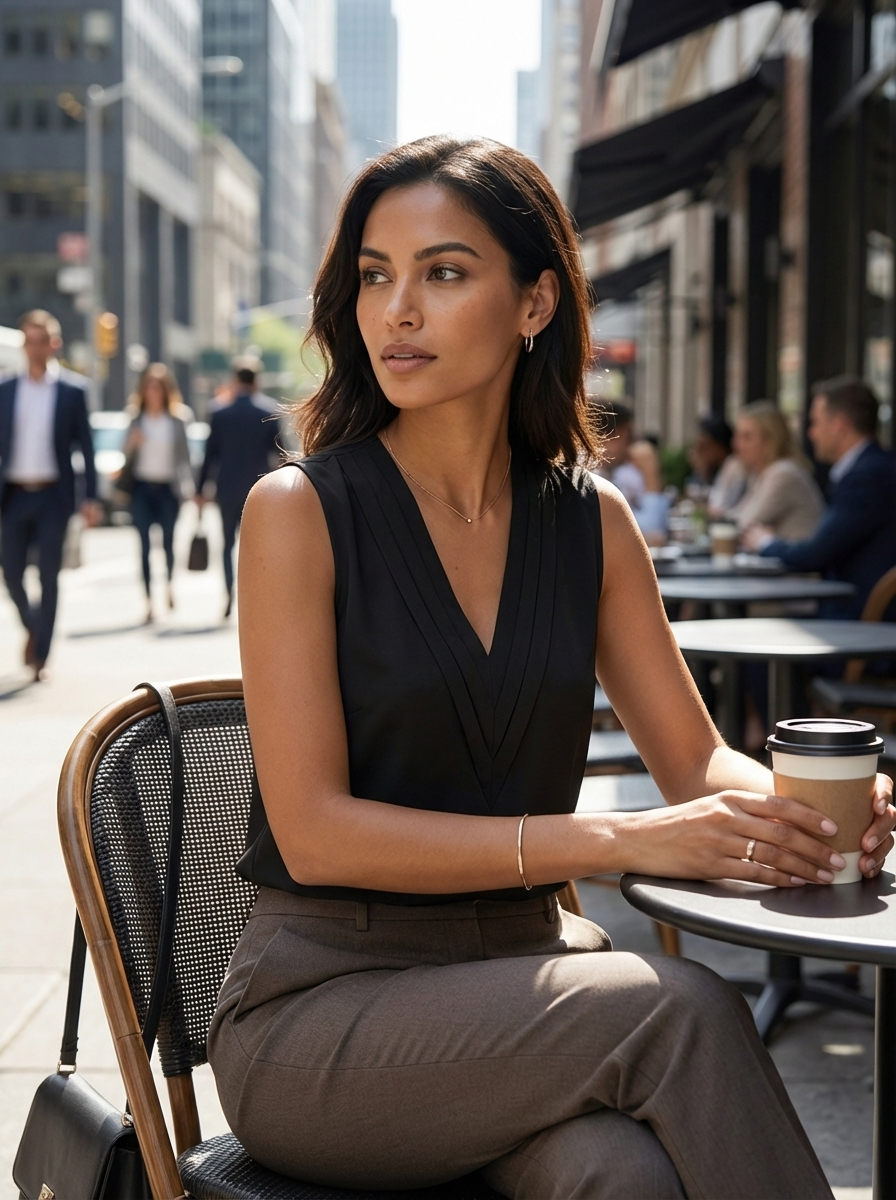 Lovia – Blouse Sans Manches Élégante