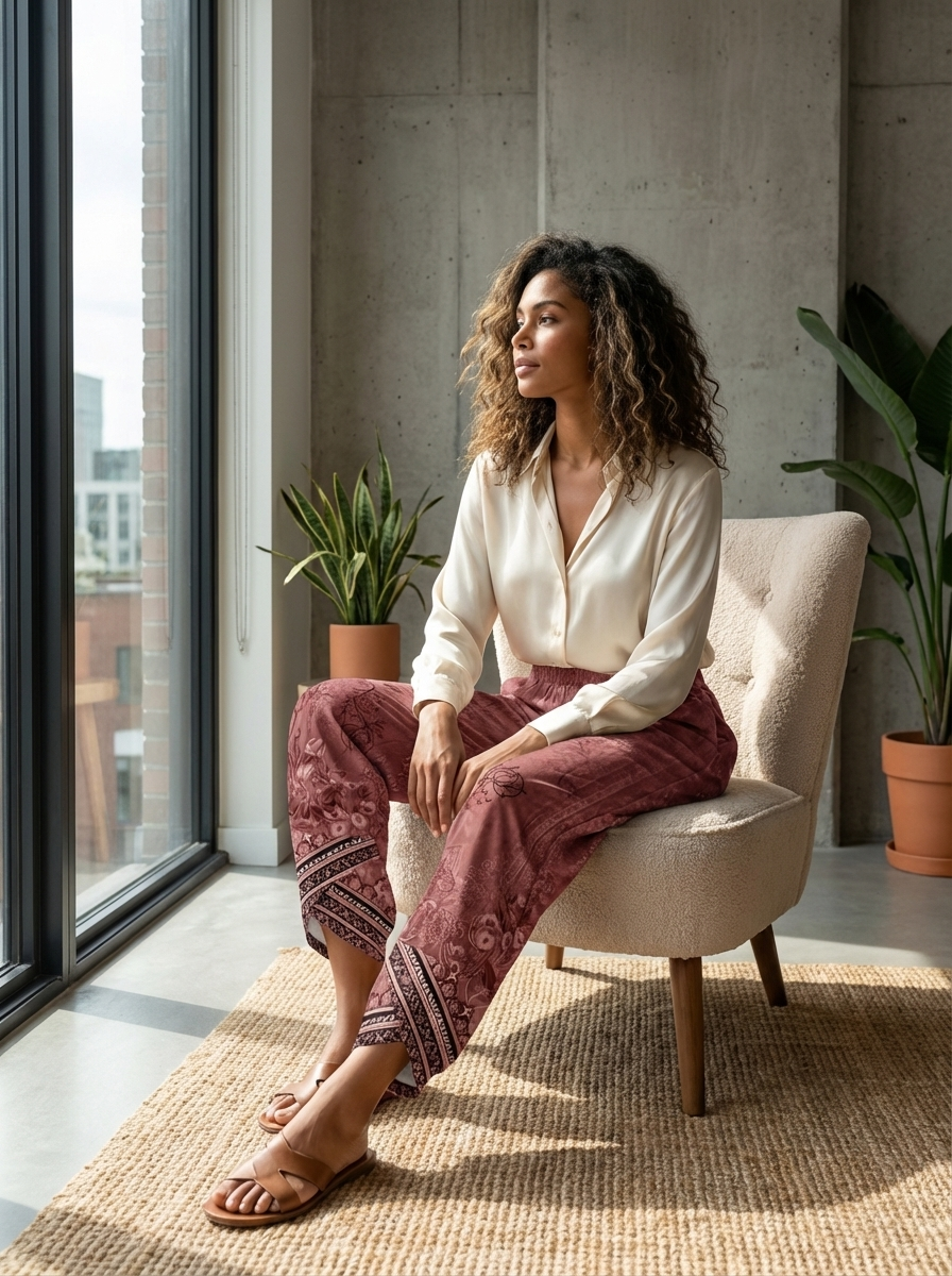 Lovia – Pantalon Fluide à Jambes Larges