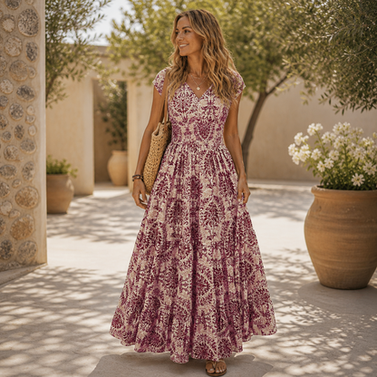 Lovia – Robe Maxi à Imprimé Fleuri